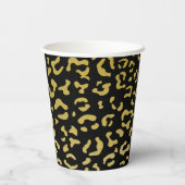 Gold Leopard, Gold Glitter, Leopard Pattern Papieren Bekers (Achterkant)