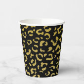 Gold Leopard, Gold Glitter, Leopard Pattern Papieren Bekers (Links)