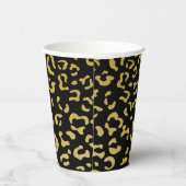 Gold Leopard, Gold Glitter, Leopard Pattern Papieren Bekers (Rechts)