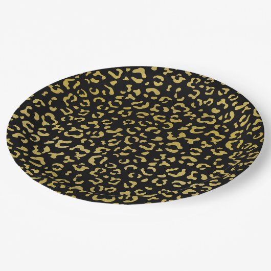 Gold Leopard, Gold Glitter, Leopard Pattern Papieren Bordje (Gekanteld)