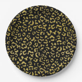 Gold Leopard, Gold Glitter, Leopard Pattern Papieren Bordje (Voorkant)