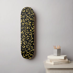 Gold Leopard, Gold Glitter, Leopard Pattern Persoonlijk Skateboard