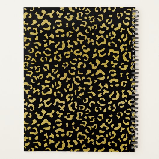 Gold Leopard, Gold Glitter, Leopard Pattern Planner (Achterkant)