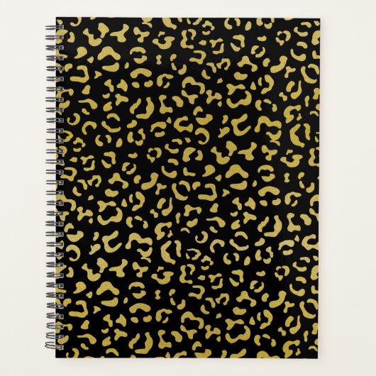 Gold Leopard, Gold Glitter, Leopard Pattern Planner (Voorkant)