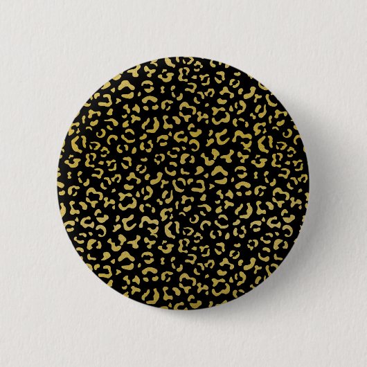 Gold Leopard, Gold Glitter, Leopard Pattern Ronde Button 5,7 Cm (Voorkant)