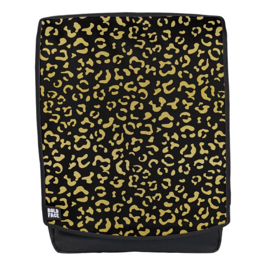 Gold Leopard, Gold Glitter, Leopard Pattern Rugtassen (Voorkant)