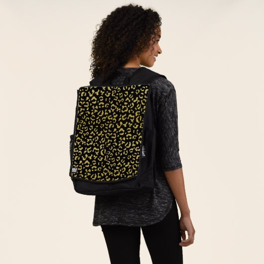 Gold Leopard, Gold Glitter, Leopard Pattern Rugtassen (Gedragen)