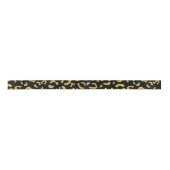 Gold Leopard, Gold Glitter, Leopard Pattern Satijnen Lint (Voorkant)