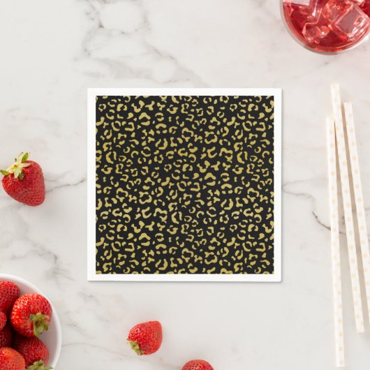 Gold Leopard, Gold Glitter, Leopard Pattern Servet (Insitu)