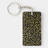 Gold Leopard, Gold Glitter, Leopard Pattern Sleutelhanger (Voorkant)