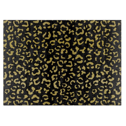 Gold Leopard, Gold Glitter, Leopard Pattern Snijplank (Voorkant)