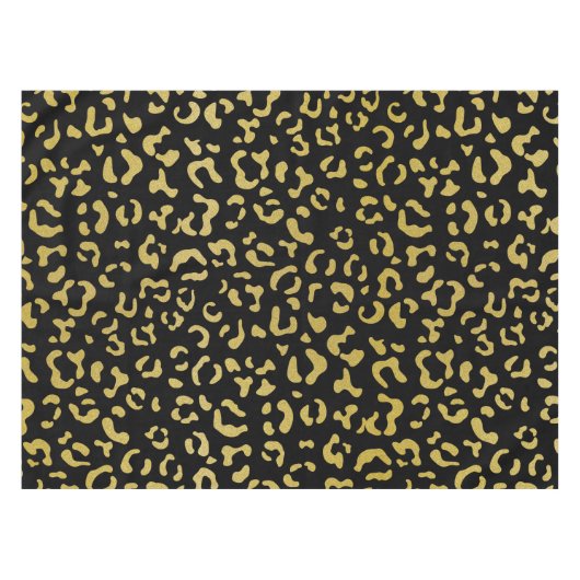 Gold Leopard, Gold Glitter, Leopard Pattern Tafelkleed (Voorkant (Horizontaal))