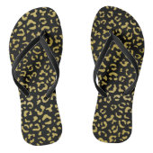 Gold Leopard, Gold Glitter, Leopard Pattern Teenslippers (Voetbed)