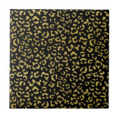 Gold Leopard, Gold Glitter, Leopard Pattern Tegeltje (Voorkant)
