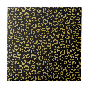 Gold Leopard, Gold Glitter, Leopard Pattern Tegeltje
