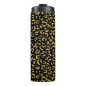 Gold Leopard, Gold Glitter, Leopard Pattern Thermosbeker (Voorkant)