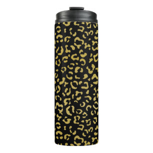 Gold Leopard, Gold Glitter, Leopard Pattern Thermosbeker