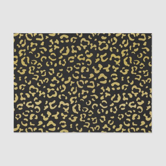 Gold Leopard, Gold Glitter, Leopard Pattern Tissuepapier (Voorkant)