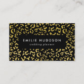Gold Leopard, Gold Glitter, Leopard Pattern Visitekaartje (Voorkant)