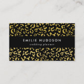 Gold Leopard, Gold Glitter, Leopard Pattern Visitekaartje (Voorkant)