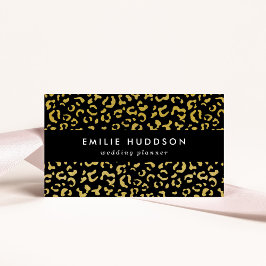 Gold Leopard, Gold Glitter, Leopard Pattern Visitekaartje