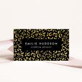 Gold Leopard, Gold Glitter, Leopard Pattern Visitekaartje