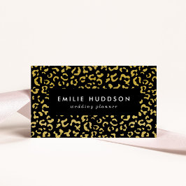 Gold Leopard, Gold Glitter, Leopard Pattern Visitekaartje