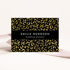 Gold Leopard, Gold Glitter, Leopard Pattern Visitekaartje