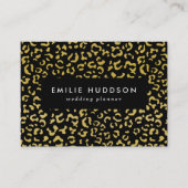 Gold Leopard, Gold Glitter, Leopard Pattern Visitekaartje (Voorkant)