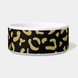Gold Leopard, Gold Glitter, Leopard Pattern Voerbakje