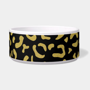 Gold Leopard, Gold Glitter, Leopard Pattern Voerbakje