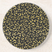 Gold Leopard, Gold Glitter, Leopard Pattern Zandsteen Onderzetter (Voorkant)