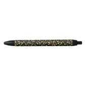 Gold Leopard, Gold Glitter, Leopard Pattern Zwarte Inkt Pen (Voorkant)