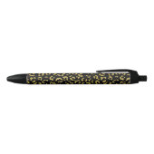 Gold Leopard, Gold Glitter, Leopard Pattern Zwarte Inkt Pen (Bovenkant)