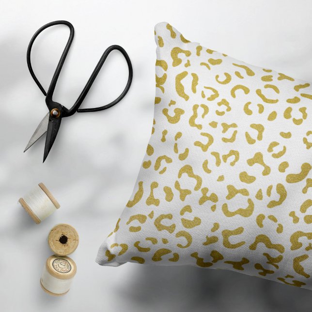 Gold Leopard, Gold Glitter, luipaard afdrukken Accent Kussen (Creator heeft geüpload)