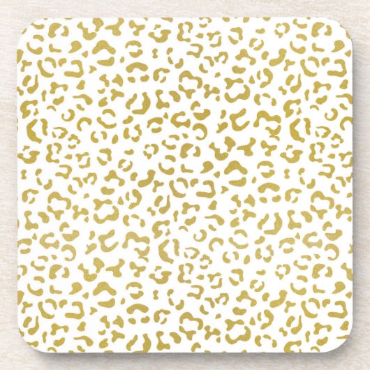 Gold Leopard, Gold Glitter, luipaard afdrukken Bier Onderzetter (Voorkant)