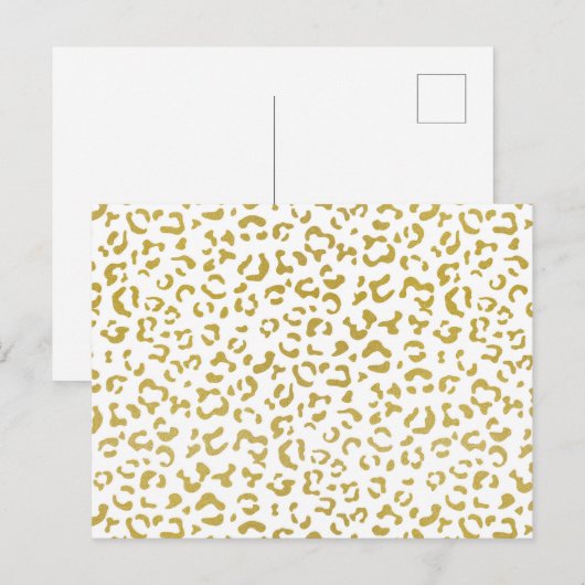 Gold Leopard, Gold Glitter, luipaard afdrukken Briefkaart (Voorkant / Achterkant)