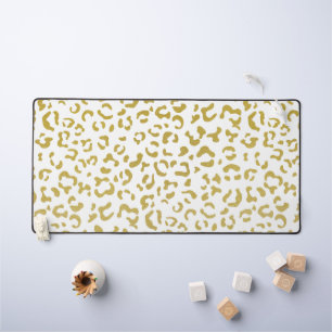 Gold Leopard, Gold Glitter, luipaard afdrukken Bureaumat