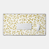 Gold Leopard, Gold Glitter, luipaard afdrukken Bureaumat (Keyboard & Muis)