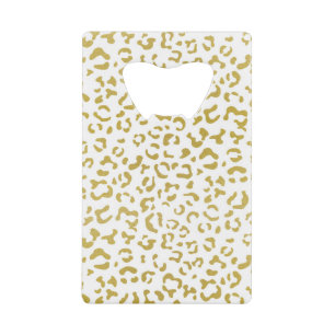 Gold Leopard, Gold Glitter, luipaard afdrukken Creditkaart Flessenopener