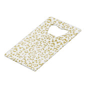 Gold Leopard, Gold Glitter, luipaard afdrukken Creditkaart Flessenopener (Achterkant Gekanteld)