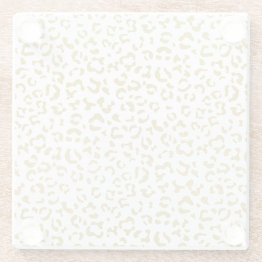 Gold Leopard, Gold Glitter, luipaard afdrukken Glazen Onderzetter (Achterkant)