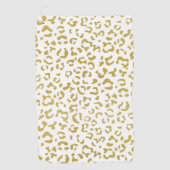 Gold Leopard, Gold Glitter, luipaard afdrukken Golfhanddoek (Voorkant)