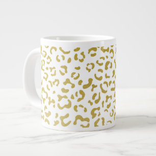 Gold Leopard, Gold Glitter, luipaard afdrukken Grote Koffiekop