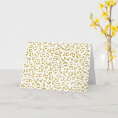 Gold Leopard, Gold Glitter, luipaard afdrukken Kaart (Gele Bloem)