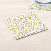 Gold Leopard, Gold Glitter, luipaard afdrukken Kartonnen Onderzetters (Schuin)