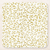 Gold Leopard, Gold Glitter, luipaard afdrukken Kartonnen Onderzetters (Voorkant)