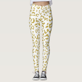 Gold Leopard, Gold Glitter, luipaard afdrukken Leggings