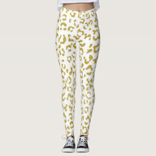 Gold Leopard, Gold Glitter, luipaard afdrukken Leggings
