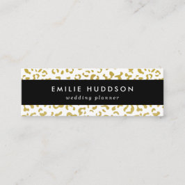 Gold Leopard, Gold Glitter, luipaard afdrukken Mini Visitekaartje